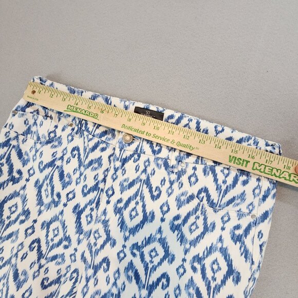 Chico's NEW So Slimming Indigo Geo Jegging Jean Antique White Southwestern Print - Picture 8 of 14